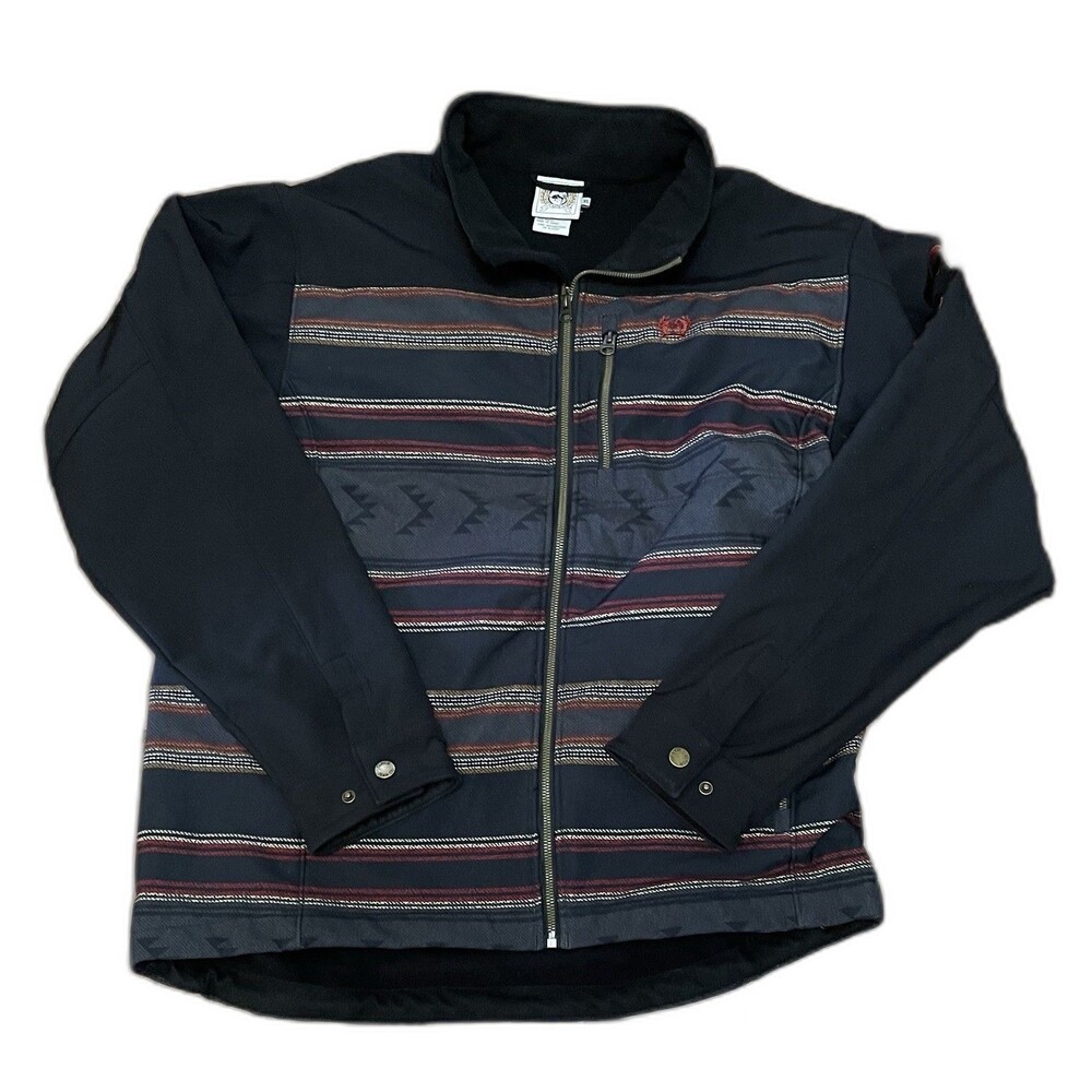 Cinch Men's Western Full Zip Jacket XL Black Multicolor Geometric Striped